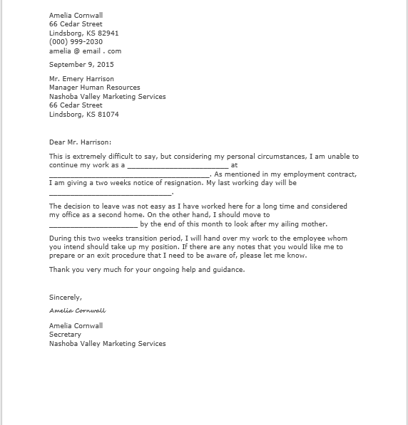 Employee Resignation Letter Format from www.templatehub.org