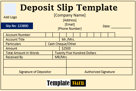 Free Deposit Slip Template 06