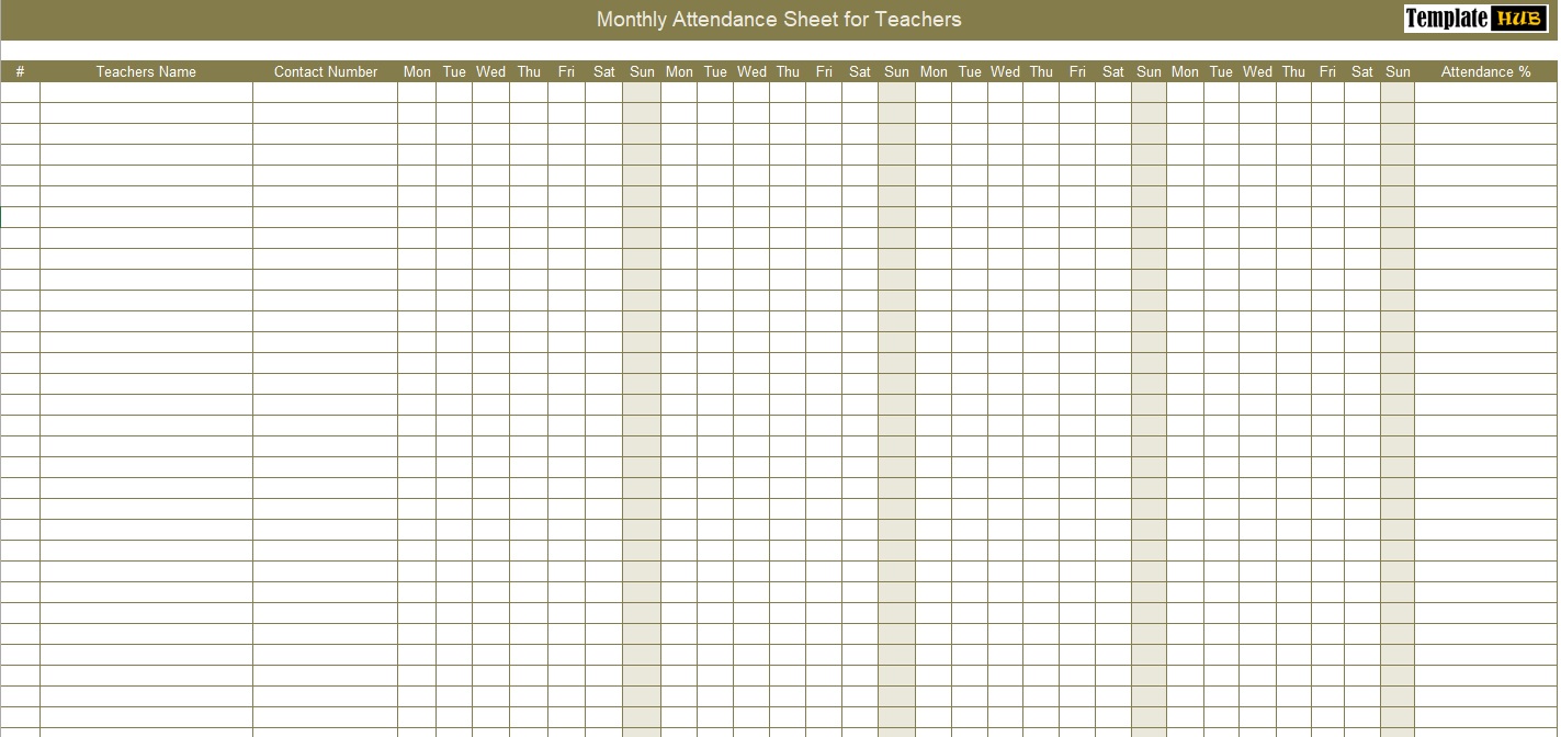 Attendance Sheet Template – Blank Format