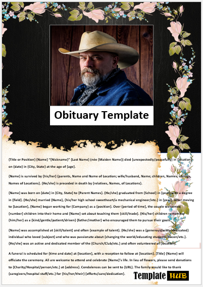 Free Obituary Template 04