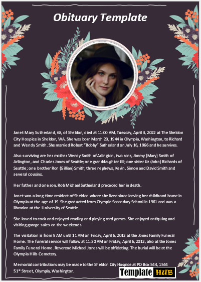Obituary Template Feature Image