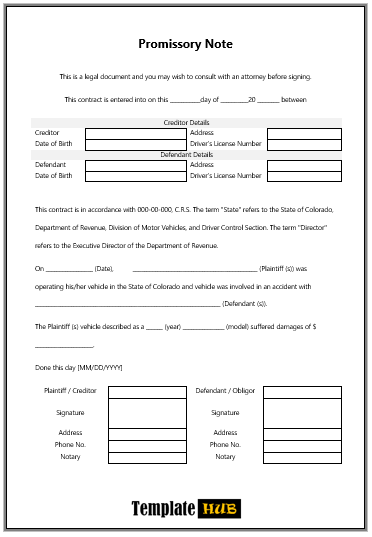 Promissory Note Template – Quality Format