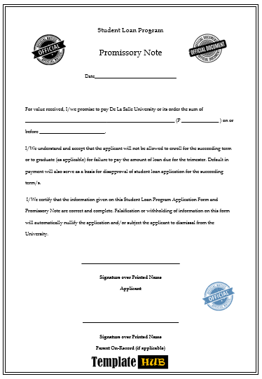 10 Free Promissory Note Samples &amp; Templates - (MS Word)