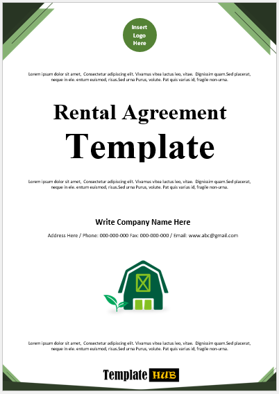 Rental Agreement Template – Green Borders