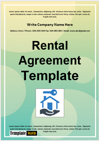 Rental Agreement Template – Colored Background