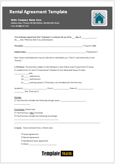 Free Rental Agreement Template 07
