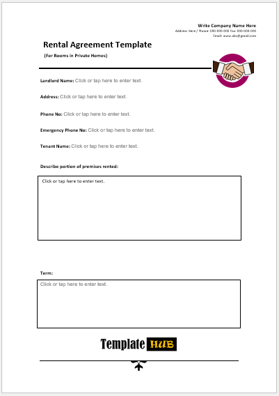 Rental Agreement Template – Simple Format