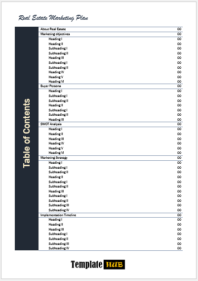 Professional Table of Contents Template – Editable Format