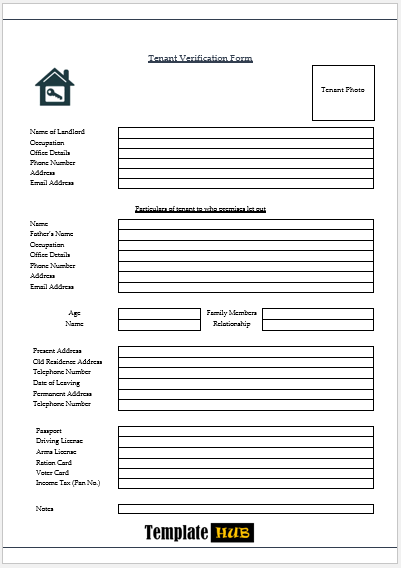 Tenant Verification Form – Professional Format