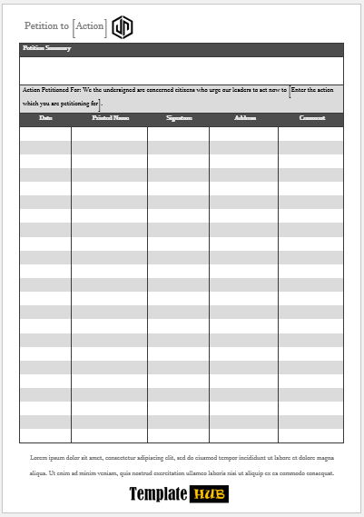 Petition Template – Gray and White Theme