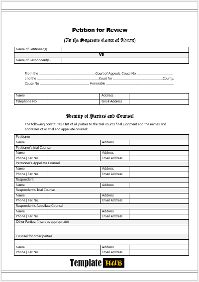 Free Petition Template 03
