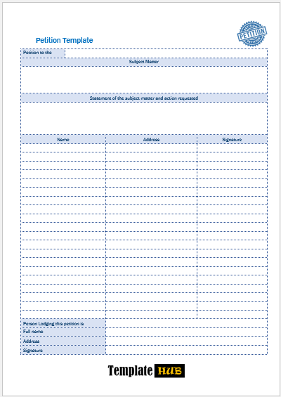 Free Petition Template 04