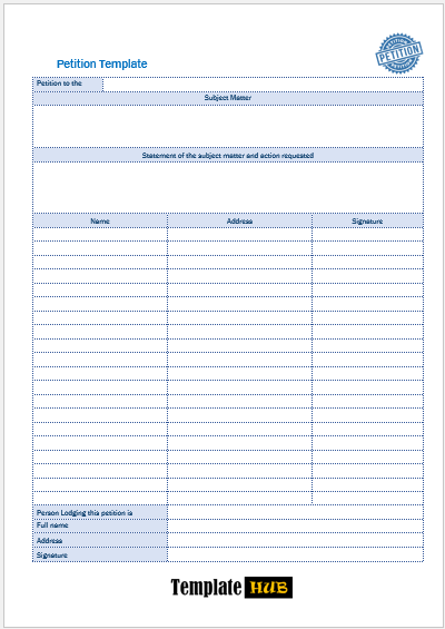 Petition Template – Blue Theme