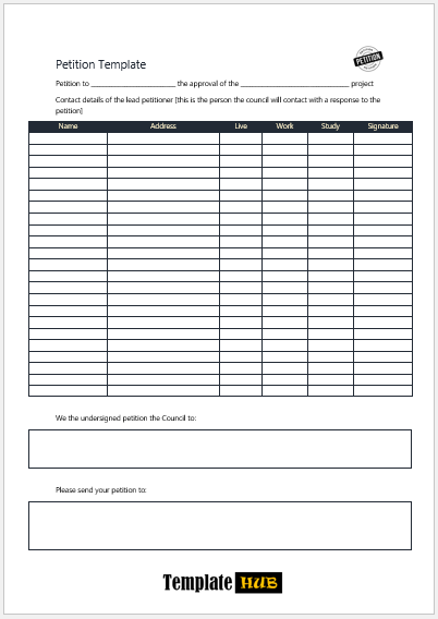 Petition Template – Professional Layout