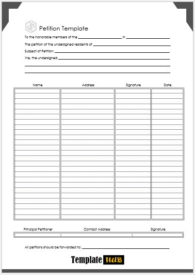 Petition Template – Gray Border