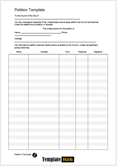 Petition Template – Simple Format