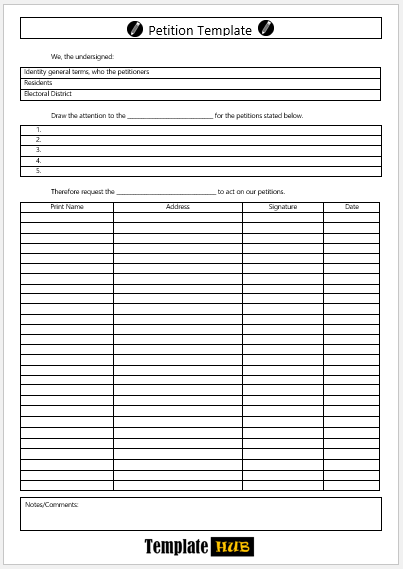Free Petition Template 10