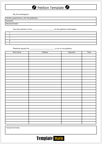 Petition Template – Quality Layout