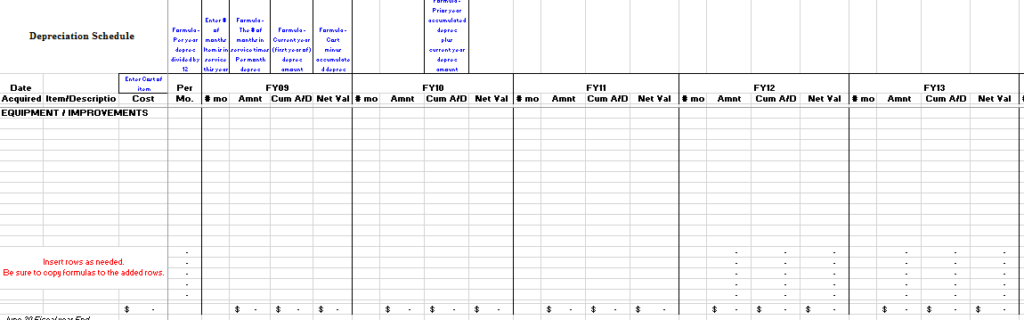 20+ Free Depreciation Schedule Templates - MS Excel &amp; MS Word