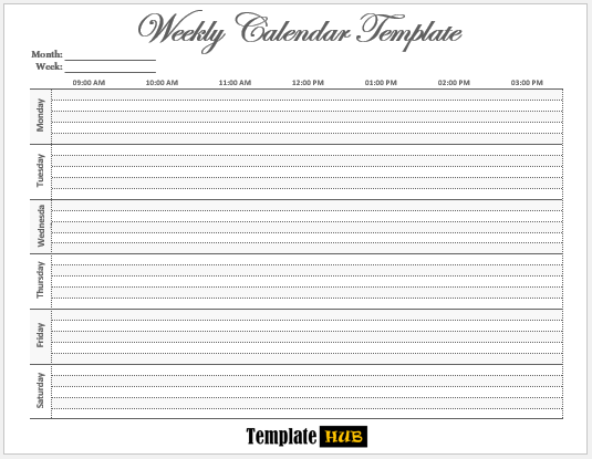 Free Weekly Calendar Template 06
