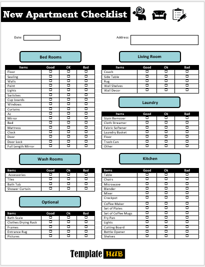 New Apartment Checklist Sample – Modern Layout