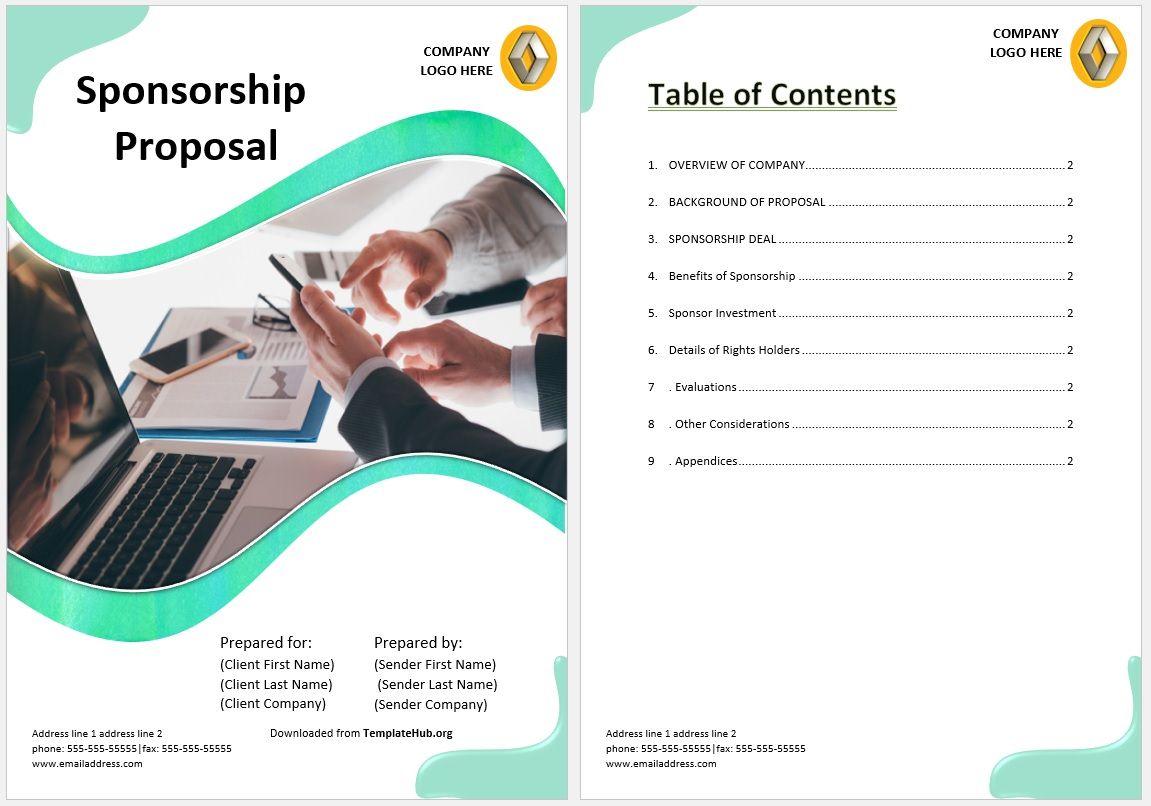 7 Free Sponsorship Proposal Templates - MS Word DOCX Files