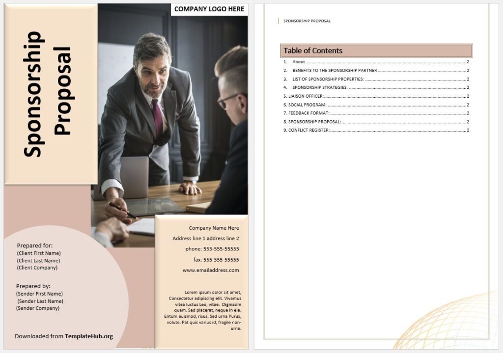 7 Free Sponsorship Proposal Templates - MS Word DOCX Files