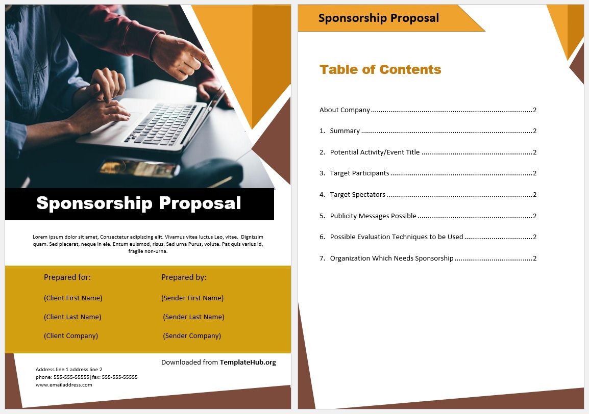 7 Free Sponsorship Proposal Templates - MS Word DOCX Files