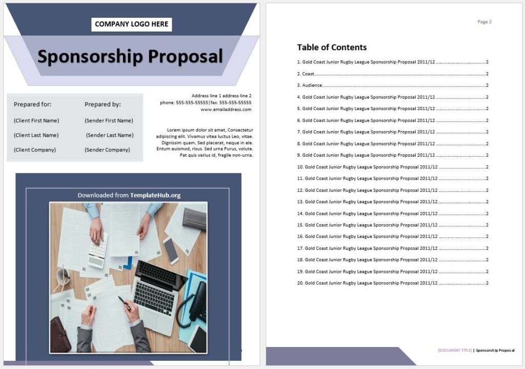 7 Free Sponsorship Proposal Templates - MS Word DOCX Files