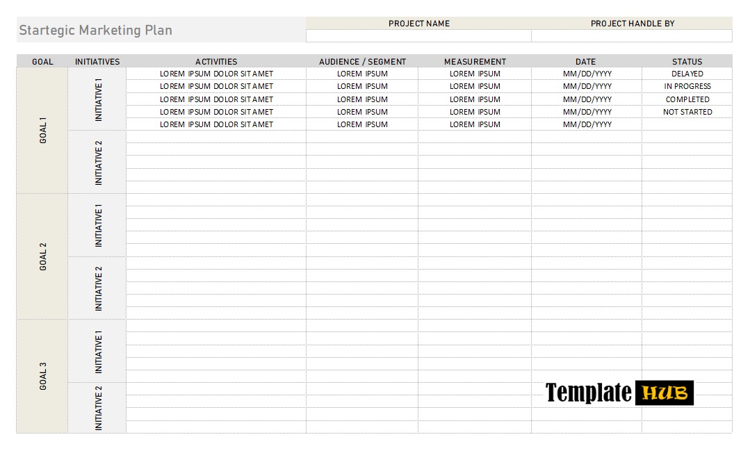 Marketing Plan Template – Fillable Format