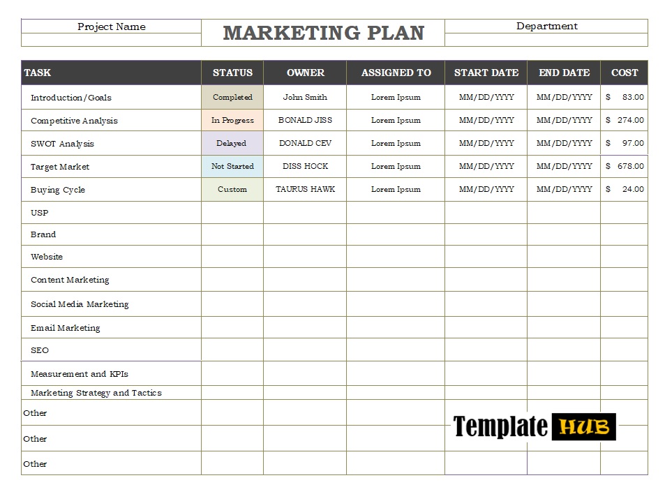 Marketing Plan Template – Modern Format