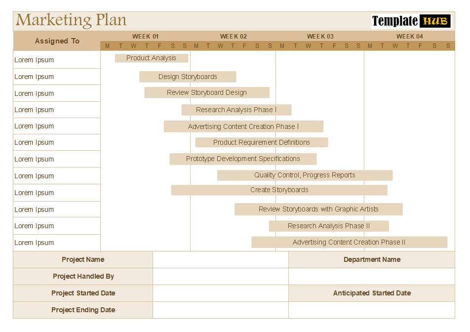 Marketing Plan Template – Customizable Layout