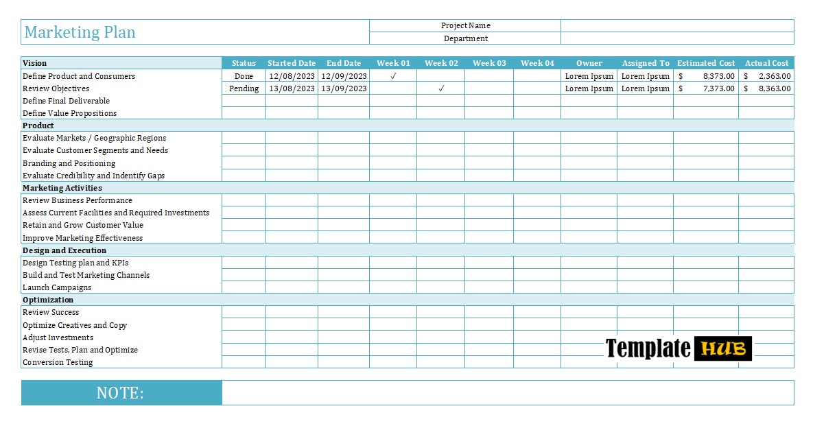 Marketing Plan Template – Editable Layout