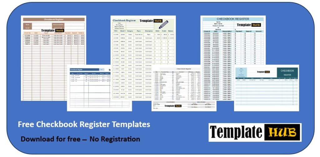 Free Checkbook Register Template Thumbnail