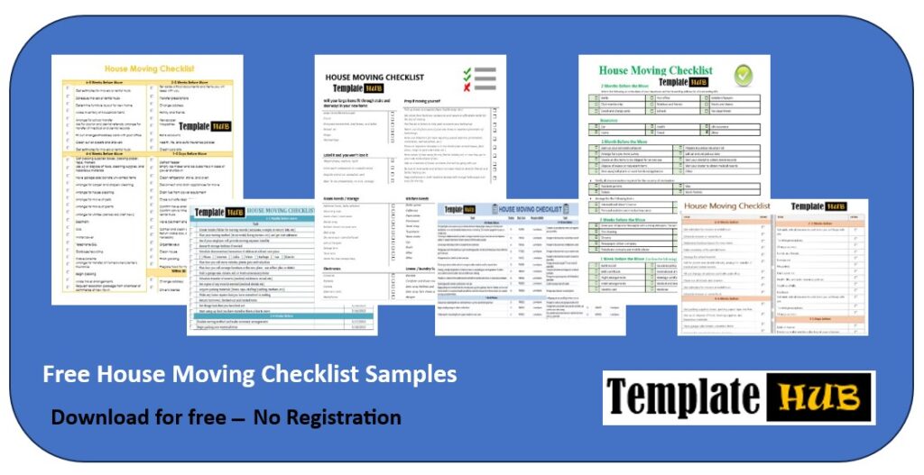 Free House Moving Checklist Sample Thumbnail