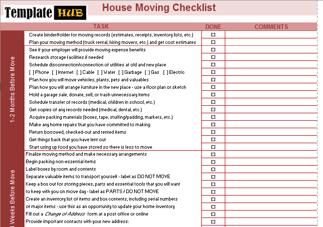 Free House Moving Checklist Sample – Brown Theme