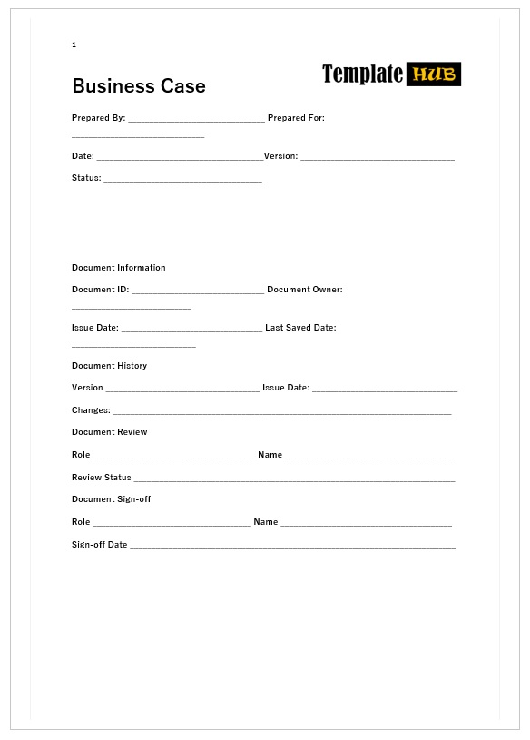 Business Case Template – Professional Format