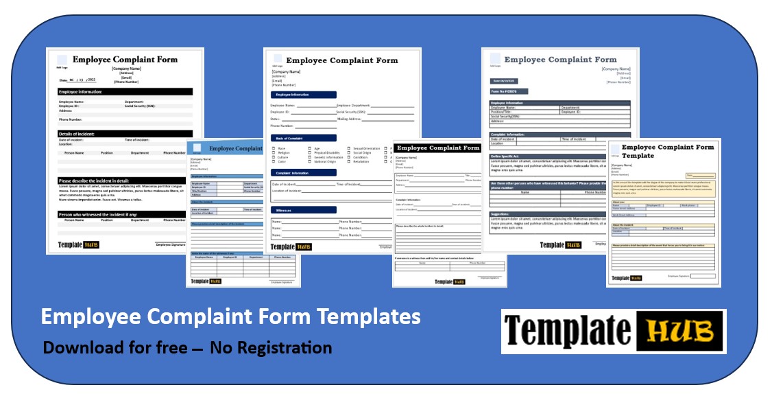Employee Complaint Form Template Thumbnail