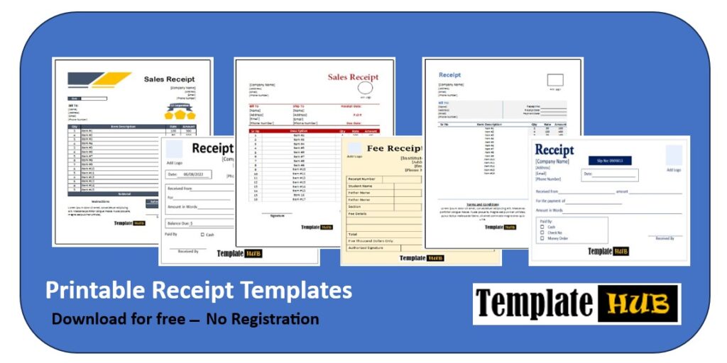 Printable Receipt Template Thumbnail