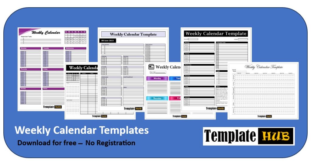 Weekly Calendar Template Thumbnail