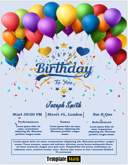 Birthday Flyer Design Template – Editable Format