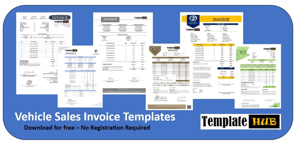 Vehicle Sales Invoice Template Thumbnail