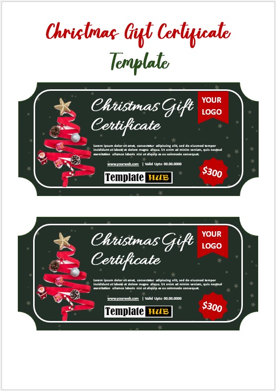 Christmas Gift Certificate Template – Beautiful Layout