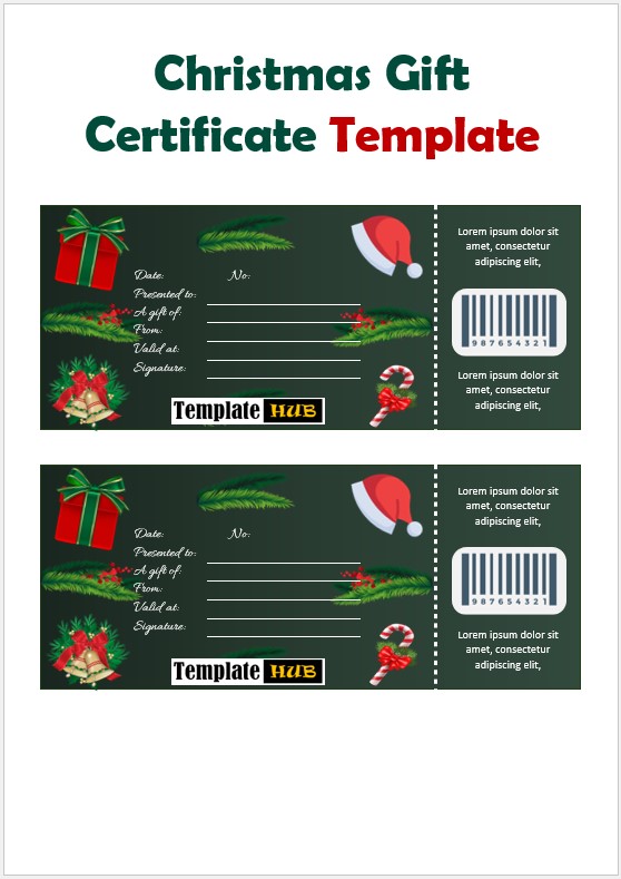 Christmas Gift Certificate Template – Editable Design