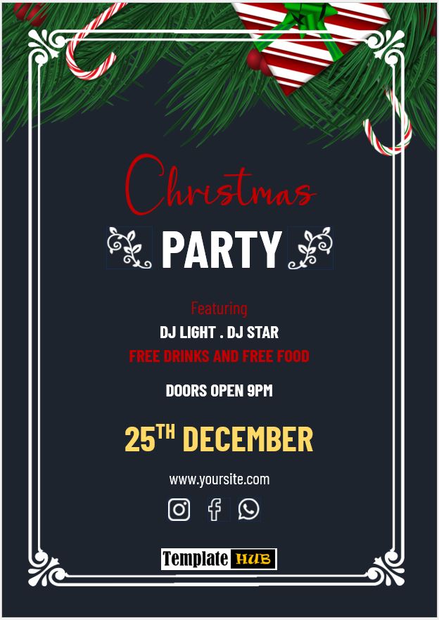 Christmas Invitation Template – Customizable Format