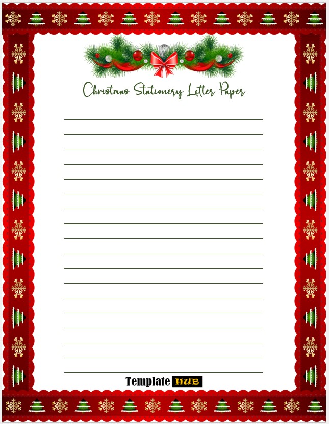 Christmas Stationery Template – Letter Paper