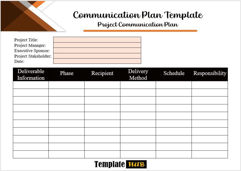 Communication Plan Template – Customizable Format