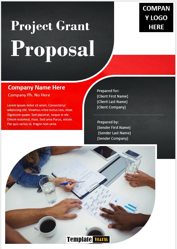 Project Grant Proposal Template – Red and Black Theme