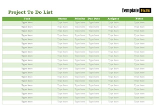 Project To Do List Template 02