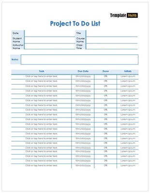 Project To Do List Template 04